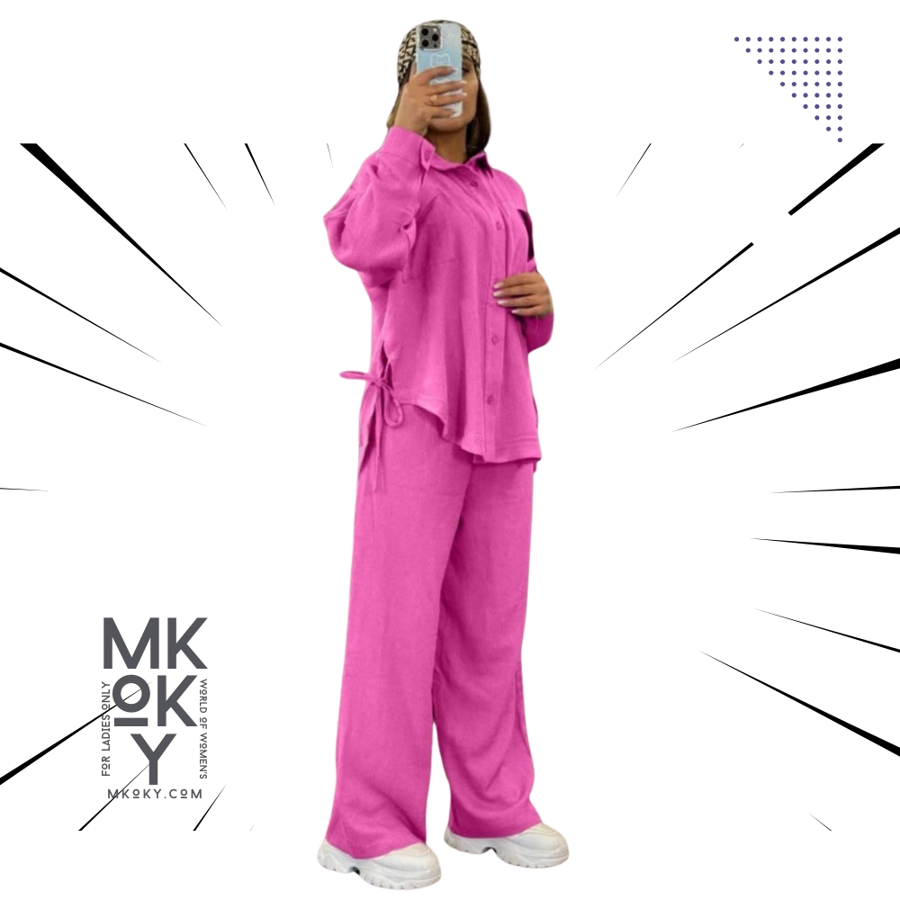 سوت حريمي كتان أنيق