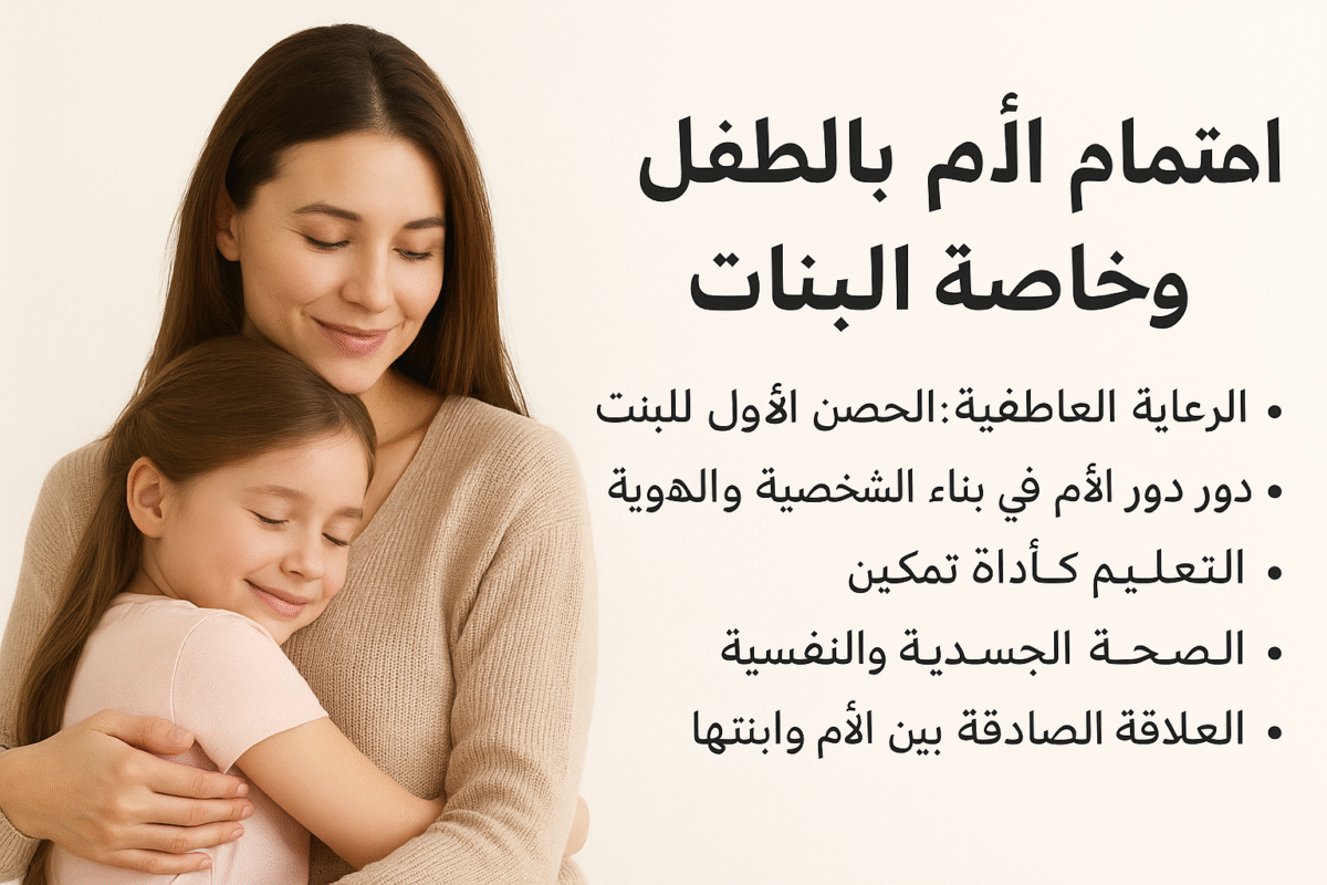 اهتمام الأم بالطفل وخاصة البنات