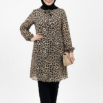 بلوزة شيفون تايجر طويلة ومحتشمة | مقاسات خاصة