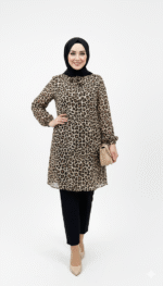 بلوزة شيفون تايجر طويلة ومحتشمة | مقاسات خاصة