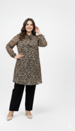 بلوزة شيفون تايجر طويلة ومحتشمة