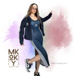 طقم رياضي نسائي جاكيت + فستان مفتوح من الجناب