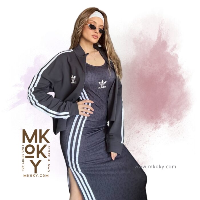 طقم رياضي نسائي جاكيت + فستان مفتوح من الجناب