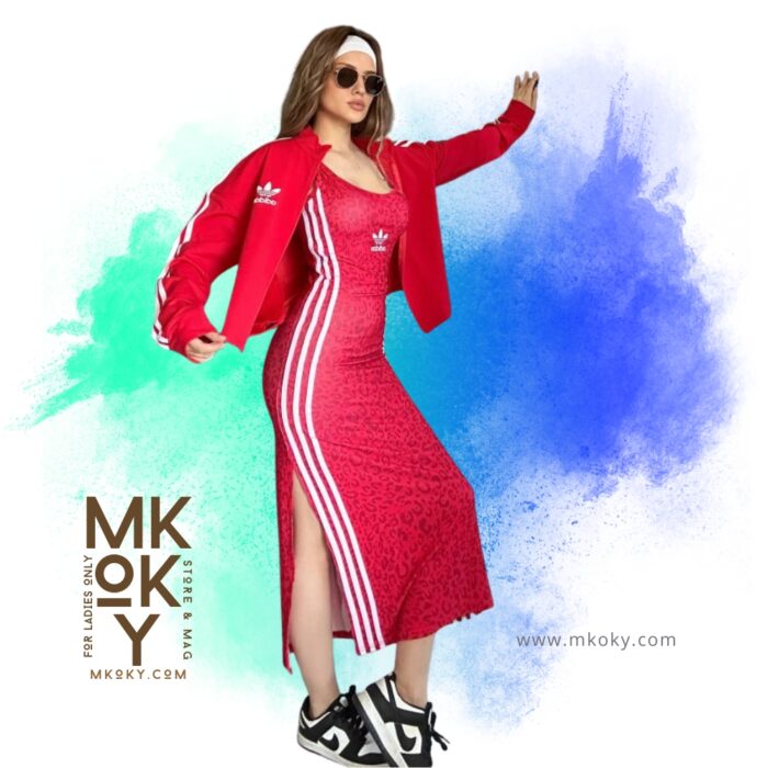 طقم رياضي نسائي جاكيت + فستان مفتوح من الجناب