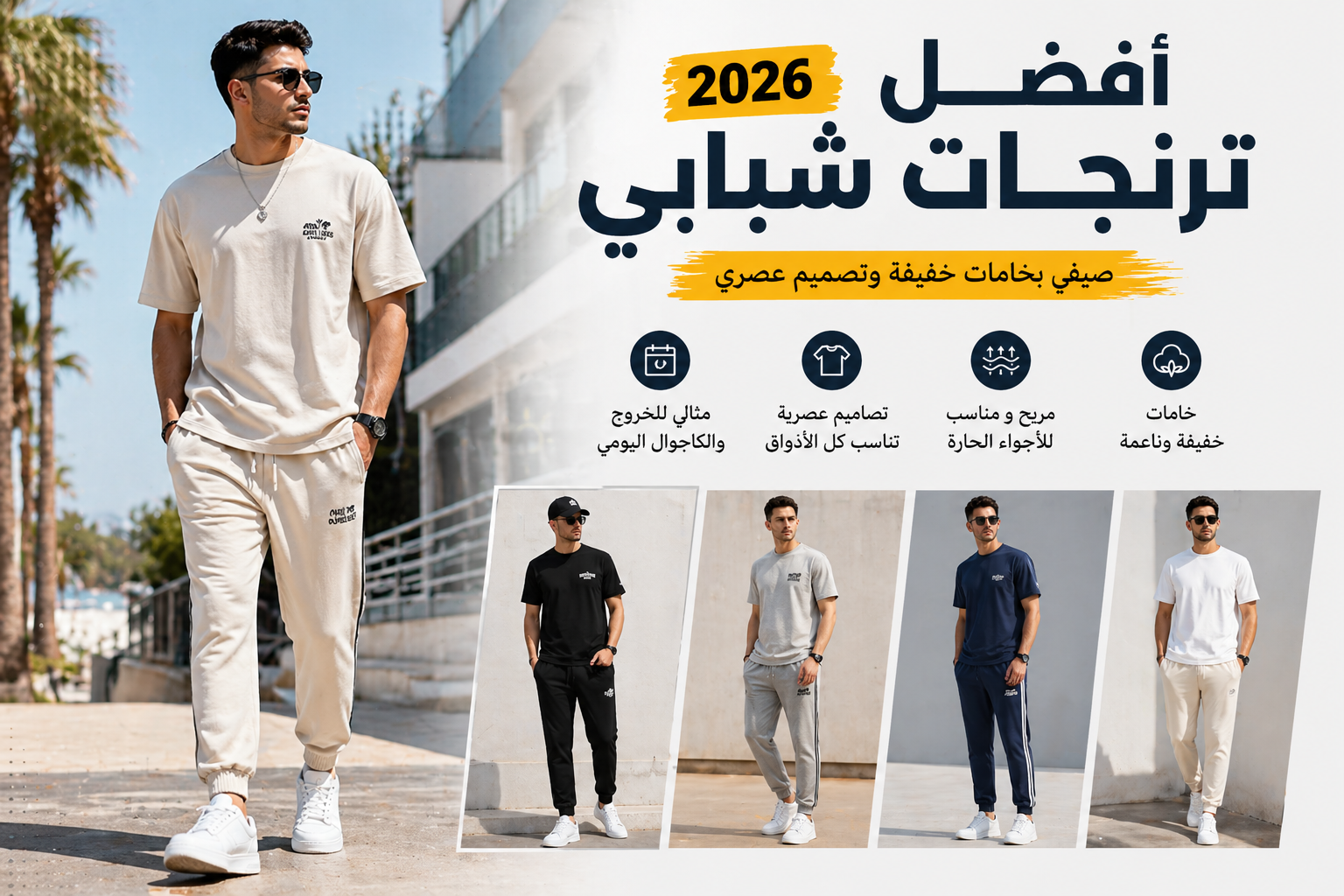 أفضل ترنجات شبابي خروج 2026 دليل أقوى سوتات رجالي صيفي وشتوي من مكوكي