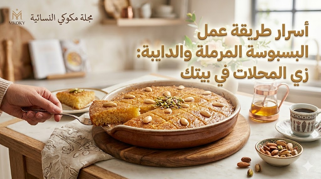 أسرار طريقة عمل البسبوسة المكرملة والمرملة: دليل شامل لكل الأنواع 1 أسرار طريقة عمل البسبوسة المكرملة والمرملة دليل شامل لكل الأنواع مجلة مكوكي النسائية طريقة عمل البسبوسة