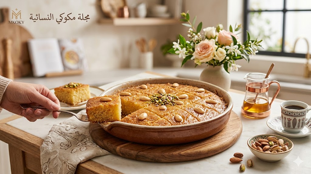 أسرار طريقة عمل البسبوسة المكرملة والمرملة: دليل شامل لكل الأنواع 2 أسرار طريقة عمل البسبوسة المكرملة والمرملة دليل شامل لكل الأنواع - مجلة مكوكي النسائية